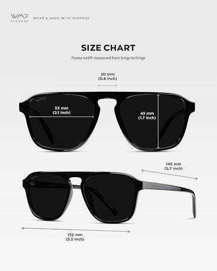 WearMe Pro Polarized Modern Aviator One-Bridge Square Mens Sunglasses