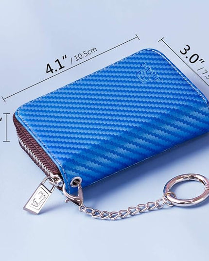 FurArt Zipper Wallet Women, RFID Blocking Credit Card Wallet, Business Card Holder, Compact Size KeyChain Wallet