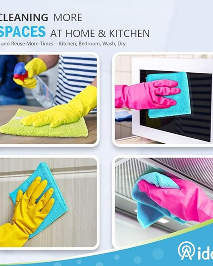 AIDEA Microfiber Cleaning Cloth-8PK, Soft Microfiber Towels for Cars, Absorbent Cleaning Rags, Lint-Free Streak-Free Wash Cloths for House, Kitchen, Window(12in.x16in.)