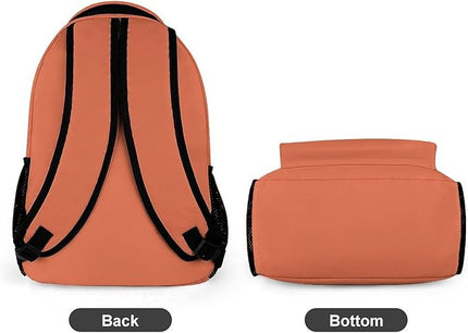 Fashion Burnt Sienna Backpack Lightweight Large Capacity Laptop Daybag for Travel Work