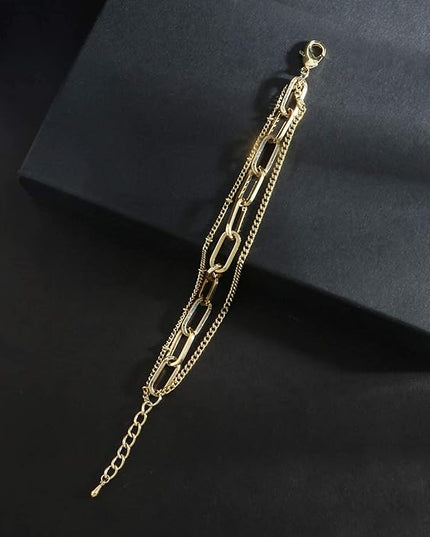 Waterproof Gold Chain Bracelet For Women Non Tarnish,14K Gold Plated Link Dainty Bracelets Stake Layered Bracelet Set Hypoallergen Gold Jewelry