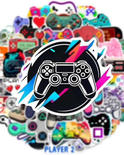 50 PCS Video Game Stickers Bulk Pack - Waterproof Vinyl Decals for Water Bottles, Laptops, Tech Devices & Skateboards | Aesthetic Gaming Sticker for Teens, Adults | Cool Gamer Gift Party Supplies