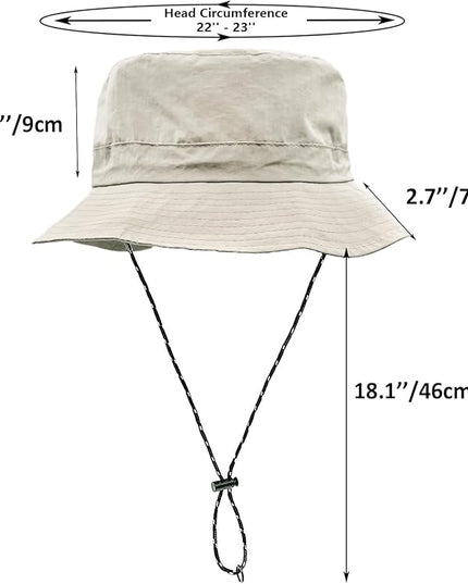 woogwin Waterproof Bucket Rain Hat with Chin Strap Quick Dry Packable Boonie Sun Hat Safari Hat UV Protection