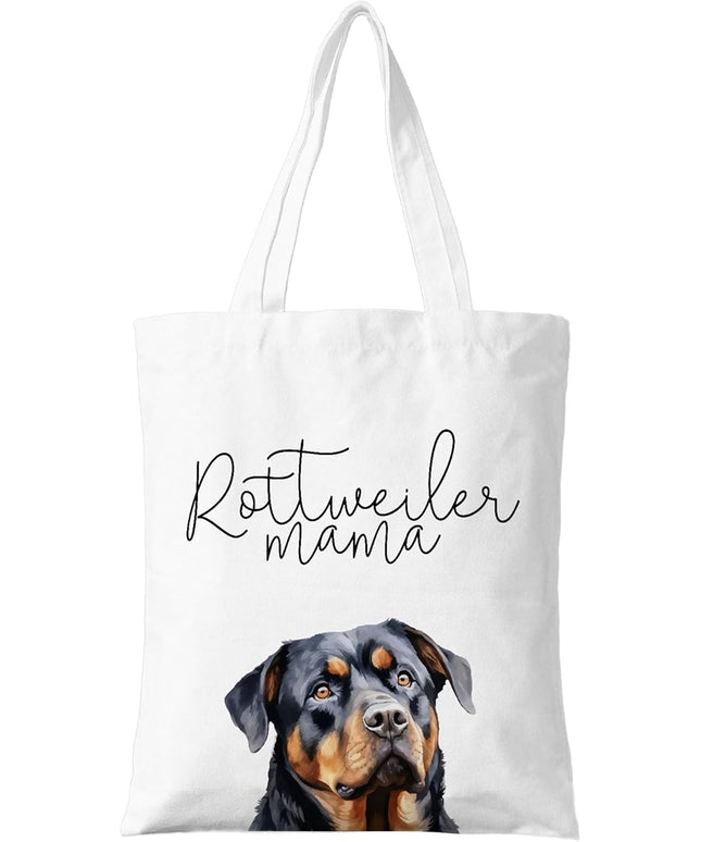 Dog Mama Canvas Tote Bag for Women, Dogs Lover Gift for Dog Mom, Birthday Christmas Cute Rottweiler Gifts For Women.