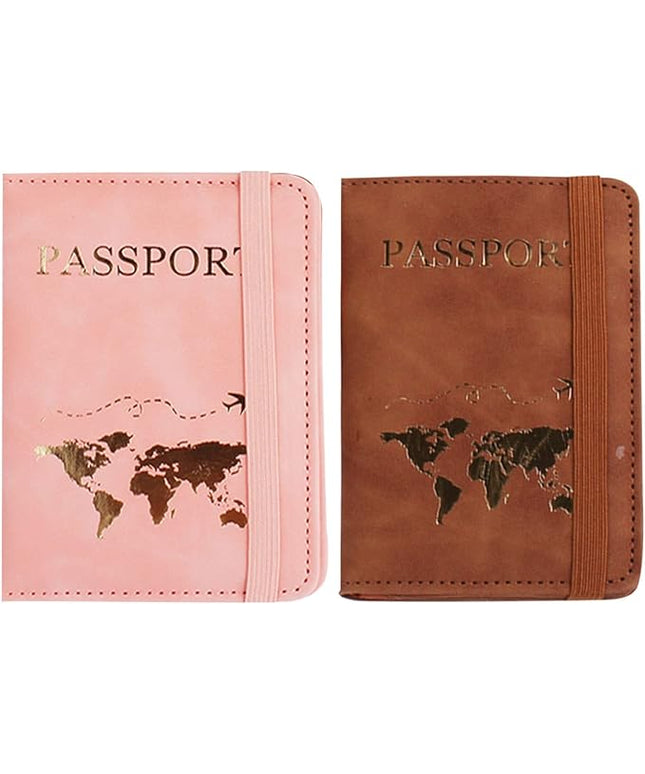 Passport Wallets Travel Holder Set, Slim Passport Case, Honeymoon & Bridal Shower Gift, Newlywed Travel Gifts for Couples