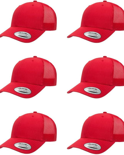 Yupoong Classic Premium Mesh 6 Panel Retro Trucker Cap | Mid Profile Snapback | OSFA | Bulk Pack Available