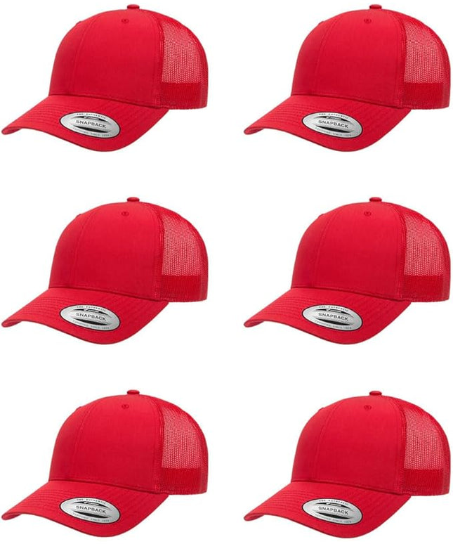 Yupoong Classic Premium Mesh 6 Panel Retro Trucker Cap | Mid Profile Snapback | OSFA | Bulk Pack Available