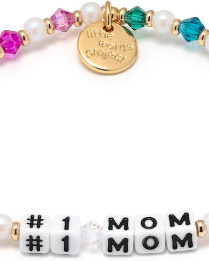 Little Words Project Mother's Day Gifts, The Original Word Bracelet, Made with Colorful Beads and Plated Brass Hardware, Handcrafted Design & Positive Message