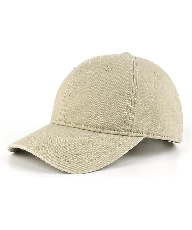 XXL Oversize Washed Denim Baseball Cap,Low Profile Jean Sports Cap for Big Heads 23.5"-25.5",Large Pigment Dyed Dad Hat