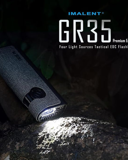 IMALENT GR35 EDC Flat Flashlight with Green Light, UV and White LED Combo, 2800 Lumens Type-C Rechargeable Portable Pocket Lights Perfect for Checking, Working (GR35 Green with Charging Case)
