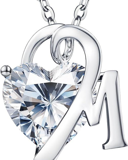 ForeverLove Heart Necklaces for Women, 4-2 Carats Heartshap Moissanite, Silver Pendant Jewelry, Anniversary Birthday Gifts for Wife, Girlfriend, Daughter, Mom