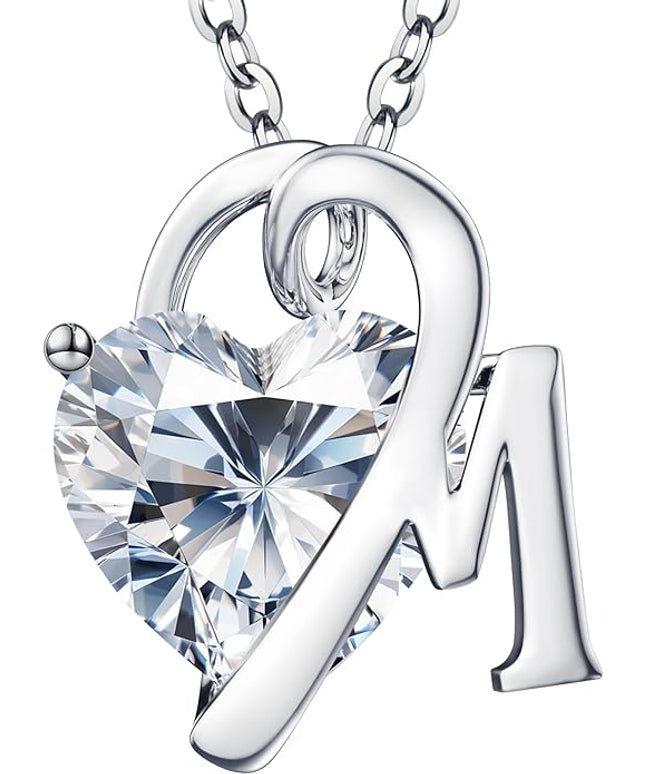 ForeverLove Heart Necklaces for Women, 4-2 Carats Heartshap Moissanite, Silver Pendant Jewelry, Anniversary Birthday Gifts for Wife, Girlfriend, Daughter, Mom