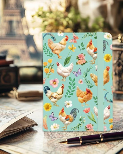 Hens Foliage Leather Passport Holder Cover Flower Leaves Travel Wallet Passport Case with Credit Card Slots for Women Men Travelling Essentials for Flying