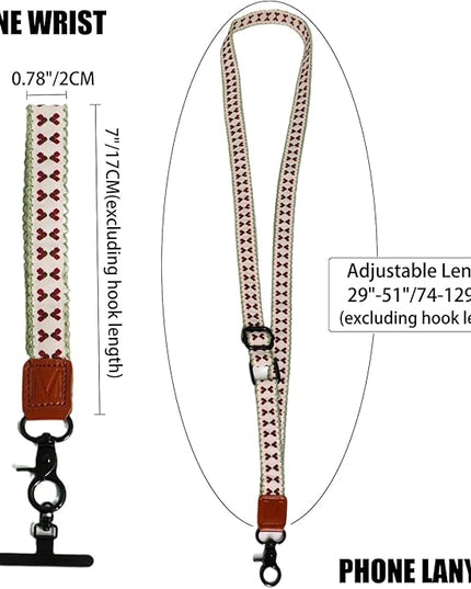 Adjustable Lanyard for Phone, Camera, Name Tags, ID card, Keychain and Wristlet Straps with 2 phone pads(Black)