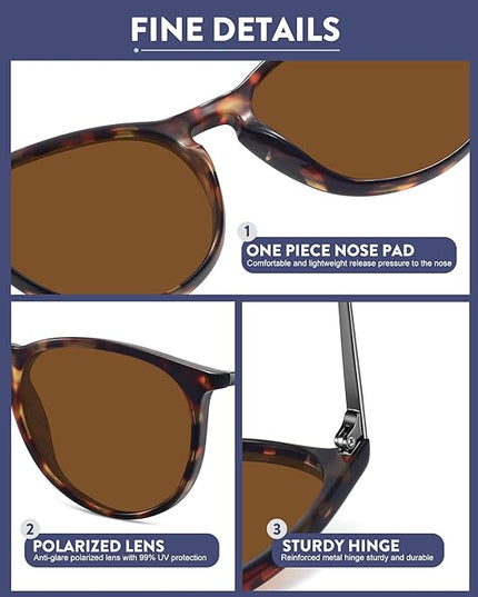WOWSUN Retro Polarized Sunglasses Womens 2026 Trendy Round Classic Glasses