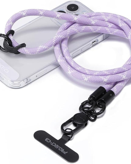 project-cb Phone Lanyard×1,Phone Tether Tab×2, Crossbody Cell Phone Lanyard,Rope Lanyard,Universal Adjustable Phone Strap(Purple)