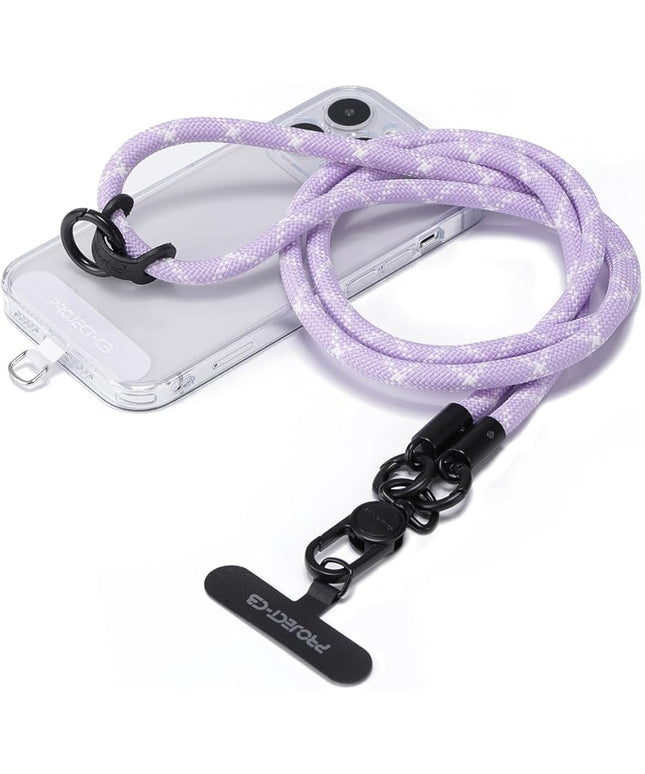 project-cb Phone Lanyard×1,Phone Tether Tab×2, Crossbody Cell Phone Lanyard,Rope Lanyard,Universal Adjustable Phone Strap(Purple)