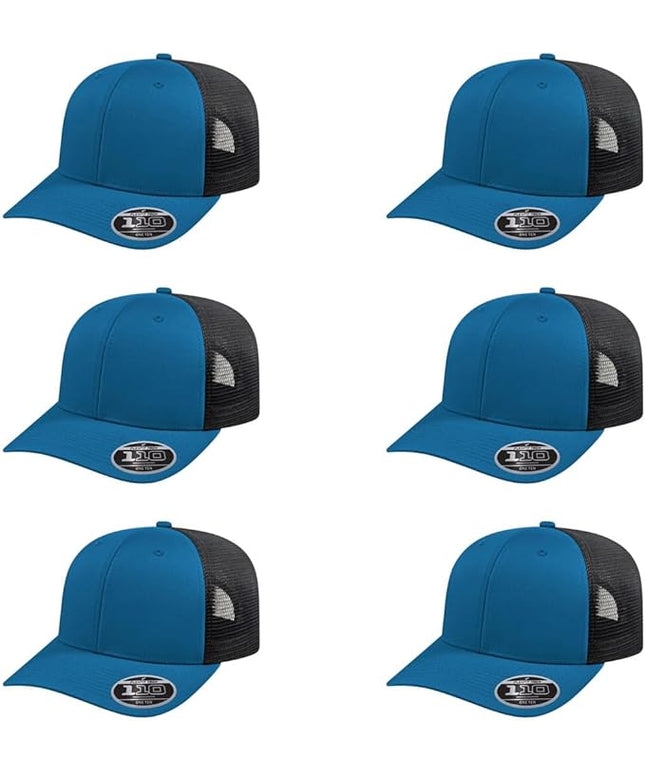 Cap America i8502 Flexfit 110 Premium Mid Profile 6-Panel Mesh Back Trucker Cap Hat w/UV Guard & Adjustable Snapback