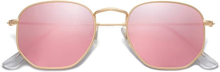 SOJOS Square Polarized Sunglasses for Women Men Small Hexagonal Polygon Shades SJ1072