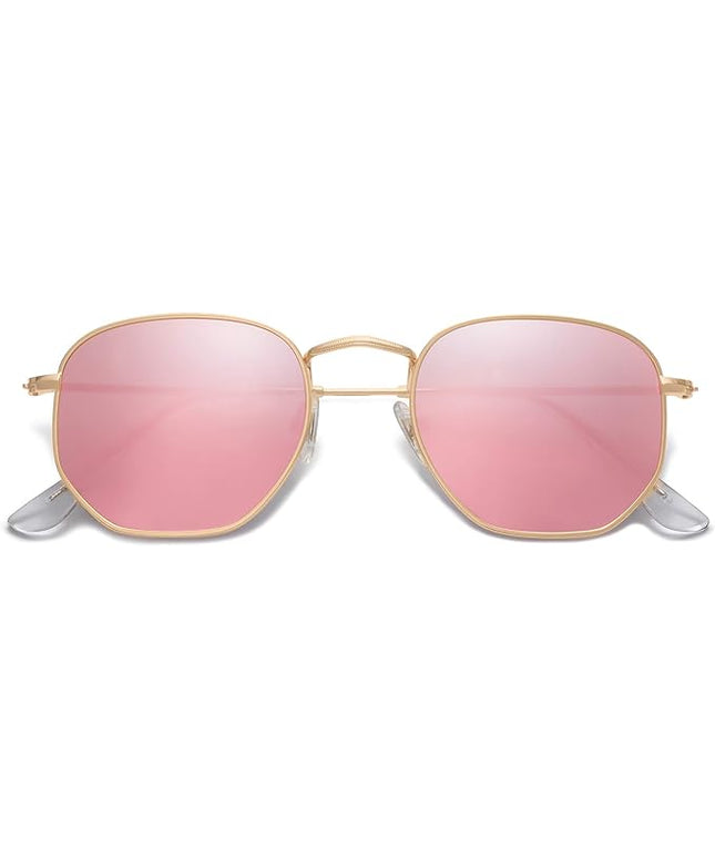 SOJOS Square Polarized Sunglasses for Women Men Small Hexagonal Polygon Shades SJ1072