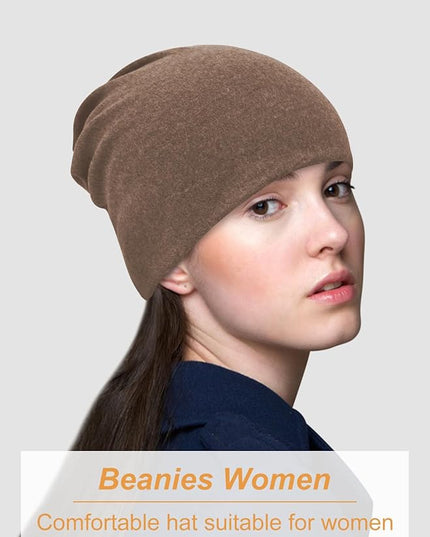 Senker Fashion Slouchy Beanie Hats for Women Men, Chemo Headwear Cotton Beanies Soft Lightweight Chemo Skull Cap Elastic