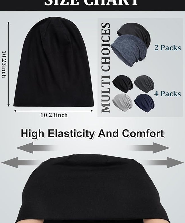 Senker Fashion Slouchy Beanie Hats for Women Men, Chemo Headwear Cotton Beanies Soft Lightweight Chemo Skull Cap Elastic