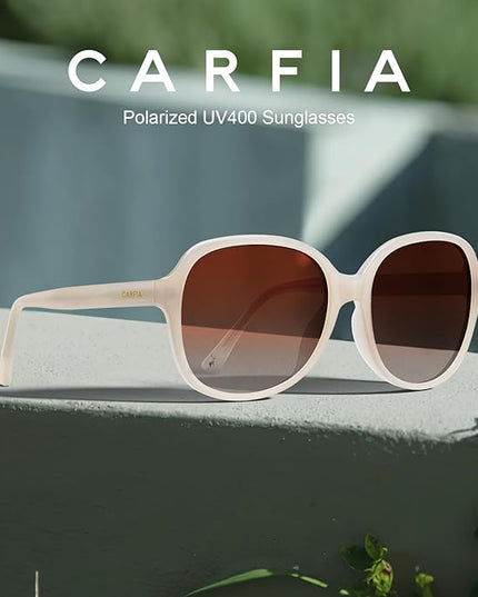 CARFIA Acetate Oversized Square Polarized Sunglasses for Women UV Protection Retro Trendy Big Shades
