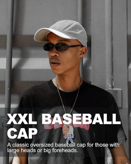 Zylioo XL XXL Oversize Baseball Cap, 100% Cotton Adjustable Dad Hat for Big Heads 23.5"-25.5", Soft Crown Large Size Cap