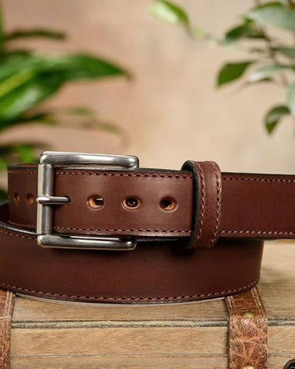 Bullhide Belts Mens Leather Belt for Casual Dress, 1.50" Wide