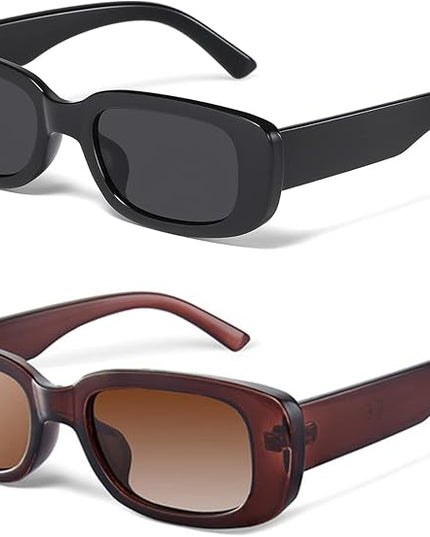 JASPIN Rectangle Sunglasses for Women Men Trendy Y2k Retro 90s Sun Glasses UV Protection Cool Square Frame