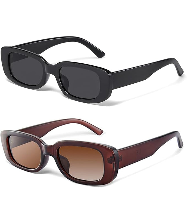 JASPIN Rectangle Sunglasses for Women Men Trendy Y2k Retro 90s Sun Glasses UV Protection Cool Square Frame