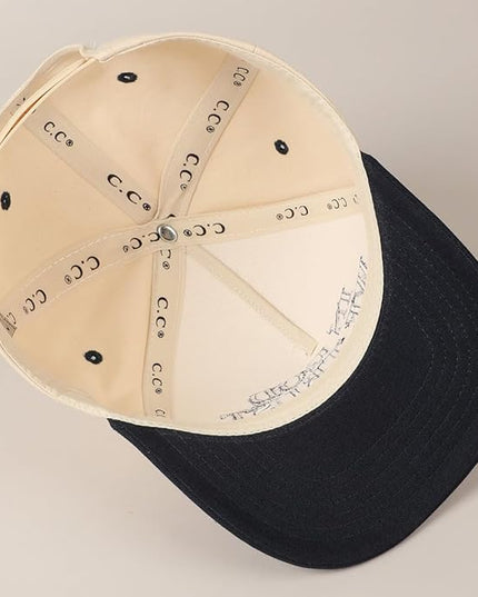 MIRMARU Two-Tone Vintage Canvas Trucker Hats for Men & Women, Adjustable Size Baseball Caps with Trendy Embroidered Design