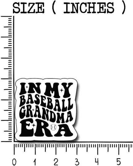 (3Pcs) in My Baseball Grandma Era Sticker, Decal Gifts Mom Decorate Books Laptop Phone Water Bottles Kindles Stickers Tumbler Sticker Waterproof Vinyl Decorate Sticker 3" Inch