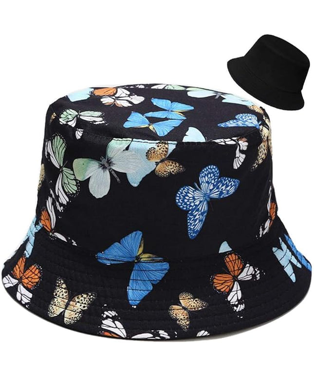 XYIYI Cute Bucket Hat Beach Fisherman Hats for Women, Reversible Double-Side-Wear