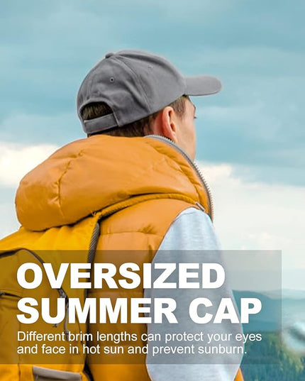 Zylioo XL XXL Oversize Baseball Cap, 100% Cotton Adjustable Dad Hat for Big Heads 23.5"-25.5", Soft Crown Large Size Cap