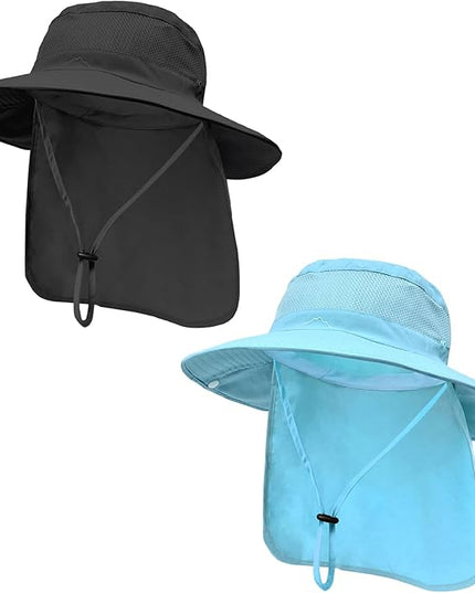 ZOORON Sun Hats for Men Women Fishing Hat with Neck Flap,UPF 50+ Sun Hat Waterproof Wide Brim Bucket Hats for Safari Hiking