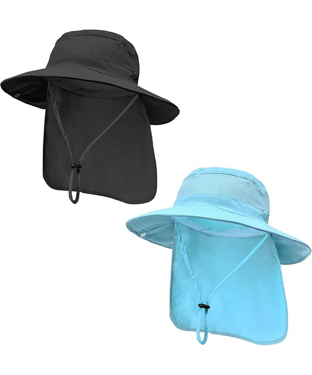 ZOORON Sun Hats for Men Women Fishing Hat with Neck Flap,UPF 50+ Sun Hat Waterproof Wide Brim Bucket Hats for Safari Hiking