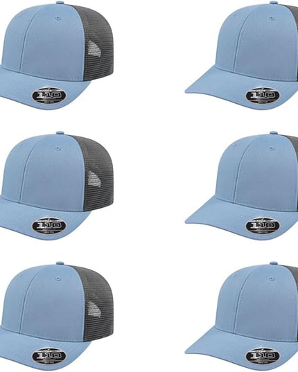 Cap America i8502 Flexfit 110 Premium Mid Profile 6-Panel Mesh Back Trucker Cap Hat w/UV Guard & Adjustable Snapback