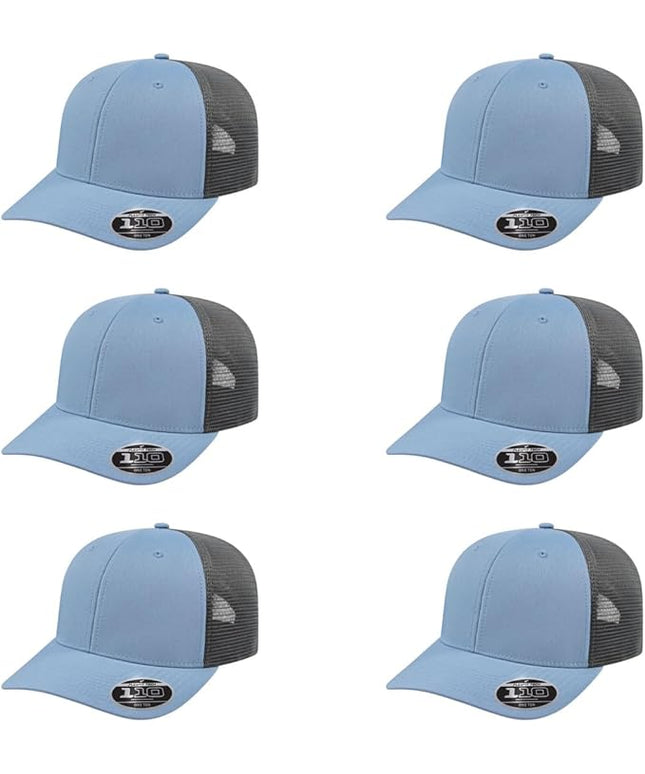Cap America i8502 Flexfit 110 Premium Mid Profile 6-Panel Mesh Back Trucker Cap Hat w/UV Guard & Adjustable Snapback