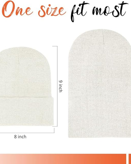 ZH 12-Pack Knitted Winter Beanie Hats for Men and Women, Warm and Cozy Cuffed Skull Caps, Bulk Purchase