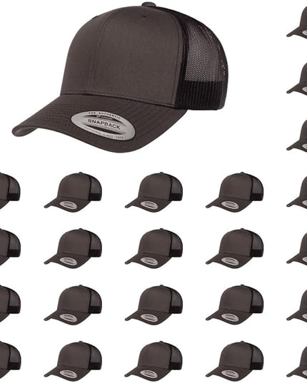 Yupoong Classic Premium Mesh 6 Panel Retro Trucker Cap | Mid Profile Snapback | OSFA | Bulk Pack Available