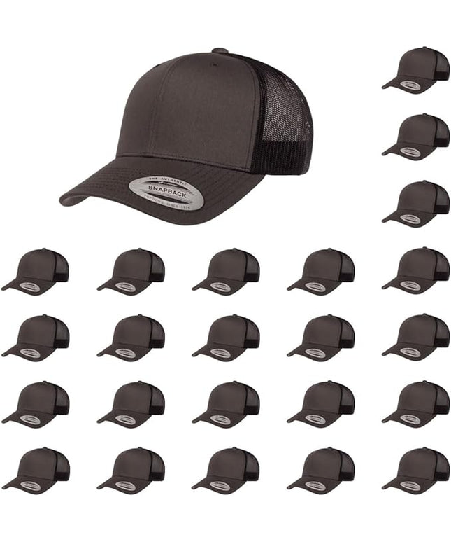 Yupoong Classic Premium Mesh 6 Panel Retro Trucker Cap | Mid Profile Snapback | OSFA | Bulk Pack Available