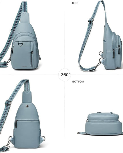 7L Sling Bag for Women Men Leather Small Sling Backpack Daypack Anti Theft Fanny Pack Crossbody Purse Travel