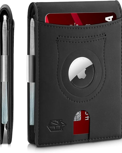 Zitahli Men's Wallets Airtag Holder Slim Rfid Leather with Gift Box