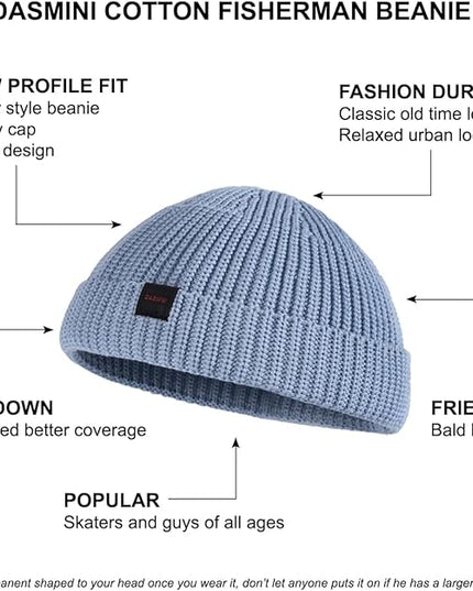 Fisherman Beanie Hats for Men Women,Knit Trawler Skull Cap,Watch Cap,Spring Fall Winter Warm Short Hats