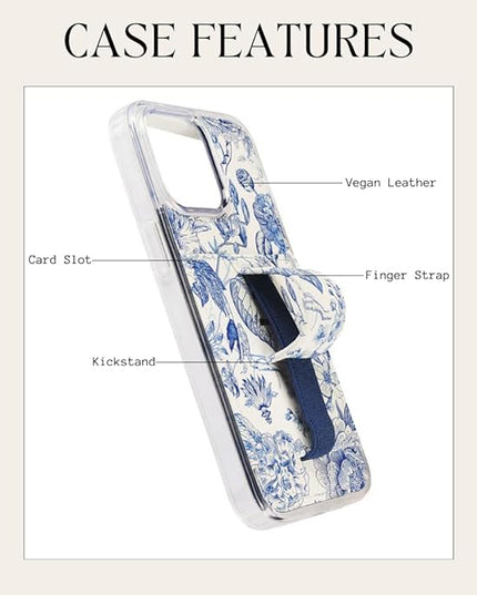 Walli Cases for iPhone 17 Pro Max Case Aesthetic Wallet Phone Case Card Holder, Securely Holds up to 2 Cards - Cute, Trendy Phone Cover for Women, fits iPhone 17 Pro Max, with Kickstand & Finger Strap