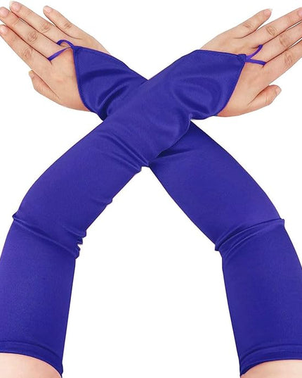 Fingerless Long Glove 1920s Satin Stretchy Elbow Length Opera Party Gloves