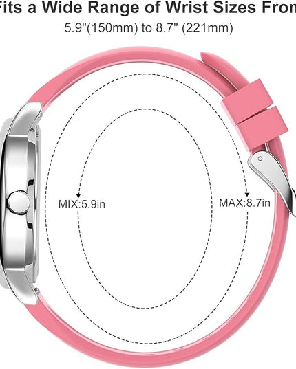 GOLDEN HOUR Waterproof Nurse Watch for Medical Professionals, Students Women Men - Military Time Luminouse Easy Read Dial, 24 Hour with Second Hand, Colorful Silicone Band