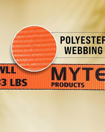 Mytee Products (8 Pack) Winch Straps 2" x30' - High Abrasion Orange Heavy Duty Tie Down w/Flat Hook WLL# 6670 lbs - 2 Inch Cargo Control for Flatbed Truck Utility Trailer