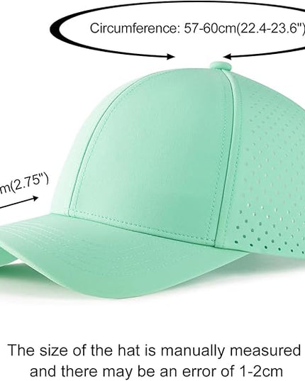 VOBOOM Men Quick Dry Baseball Cap Laser Cut Mesh Ball Curved Brim Snapback Hat